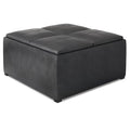 35 inch Square Storage Ottoman Faux Leather R412