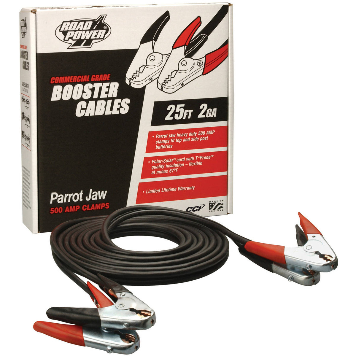 25' 2-Gauge Ultra-Heavy-Duty Battery Booster Cables R160