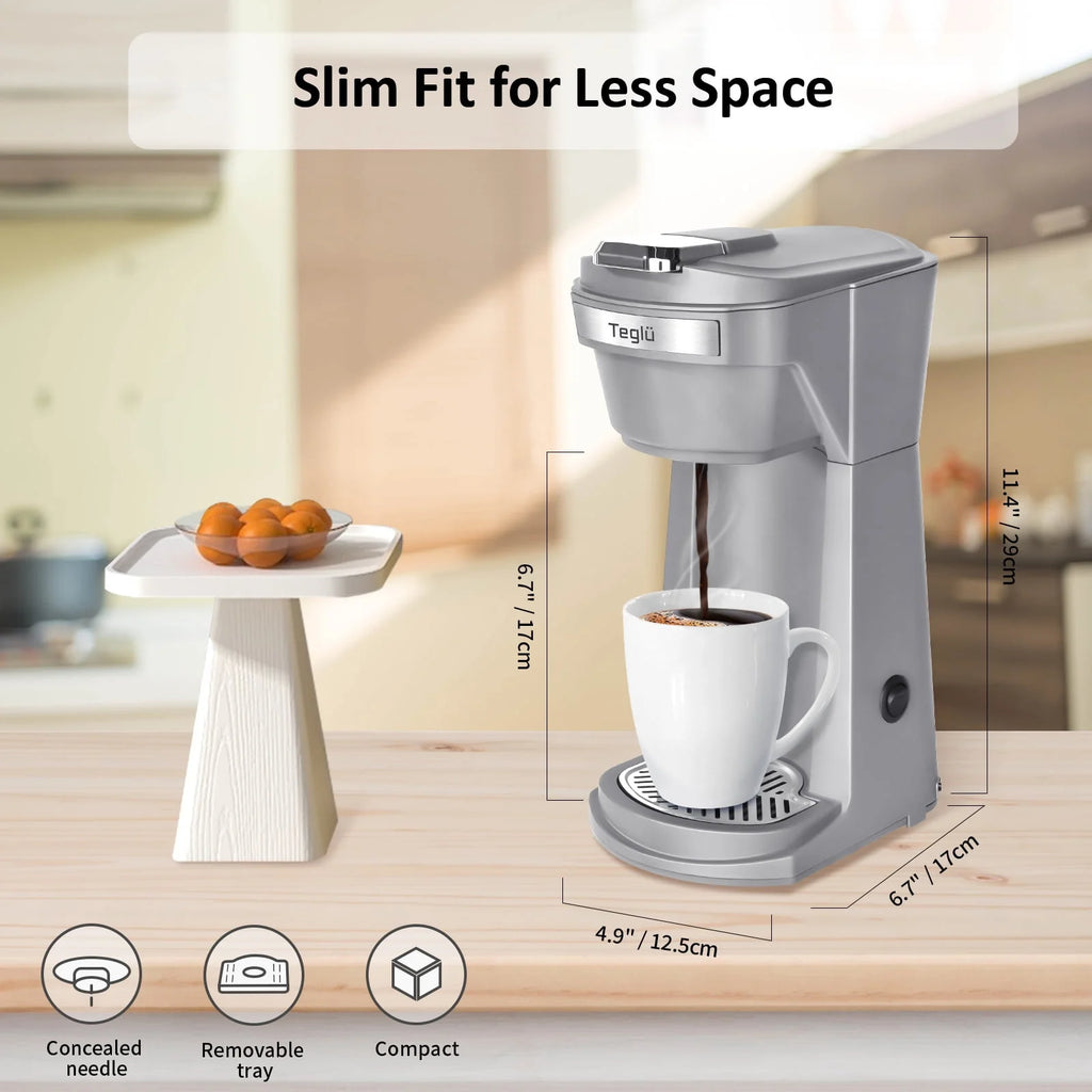 2 in 1 Single Serve Coffee Maker with Reusable Filters, Red D890646