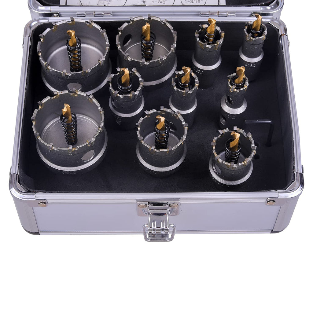 10 Pcs Tungsten Carbide Tipped Hole Saw Kit U675765