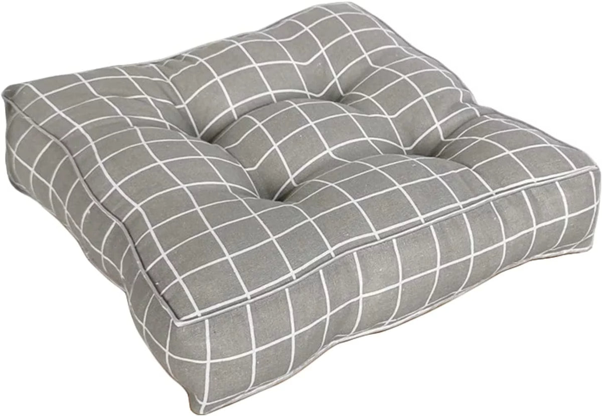 Gray Plaid 16" x 16" Square Floor Pillow F511