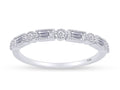 1/4 CT Baguette & Round Cut Natural White Diamond Half Eternity Band Ring In 10K Solid White Gold N979734