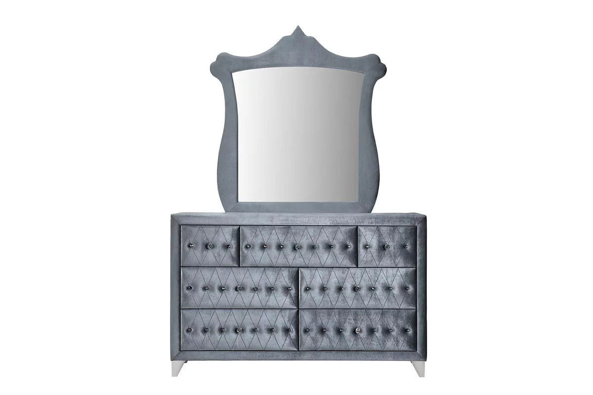Gray Velvet Mirror R131
