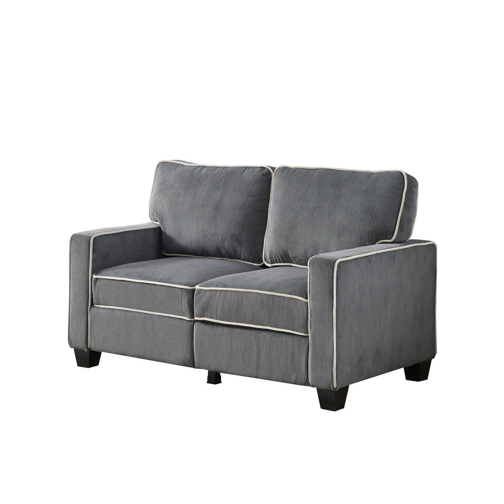 Dark Grey Corduroy Sofa Loveseat with Storage S7141