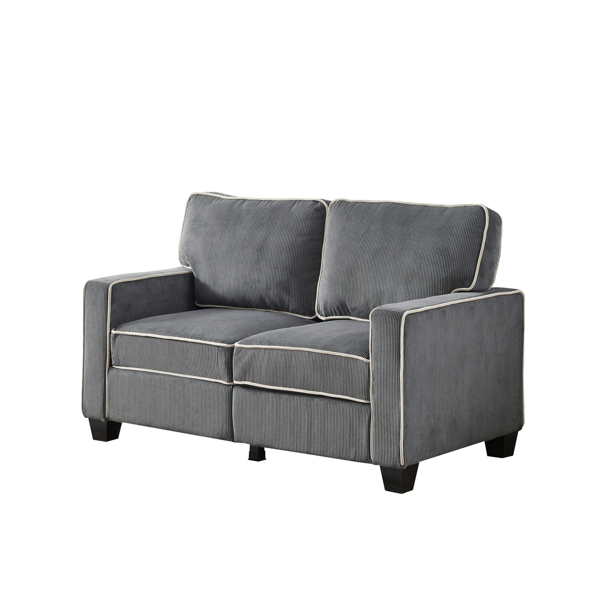 Dark Grey Corduroy Sofa Loveseat with Storage S7141