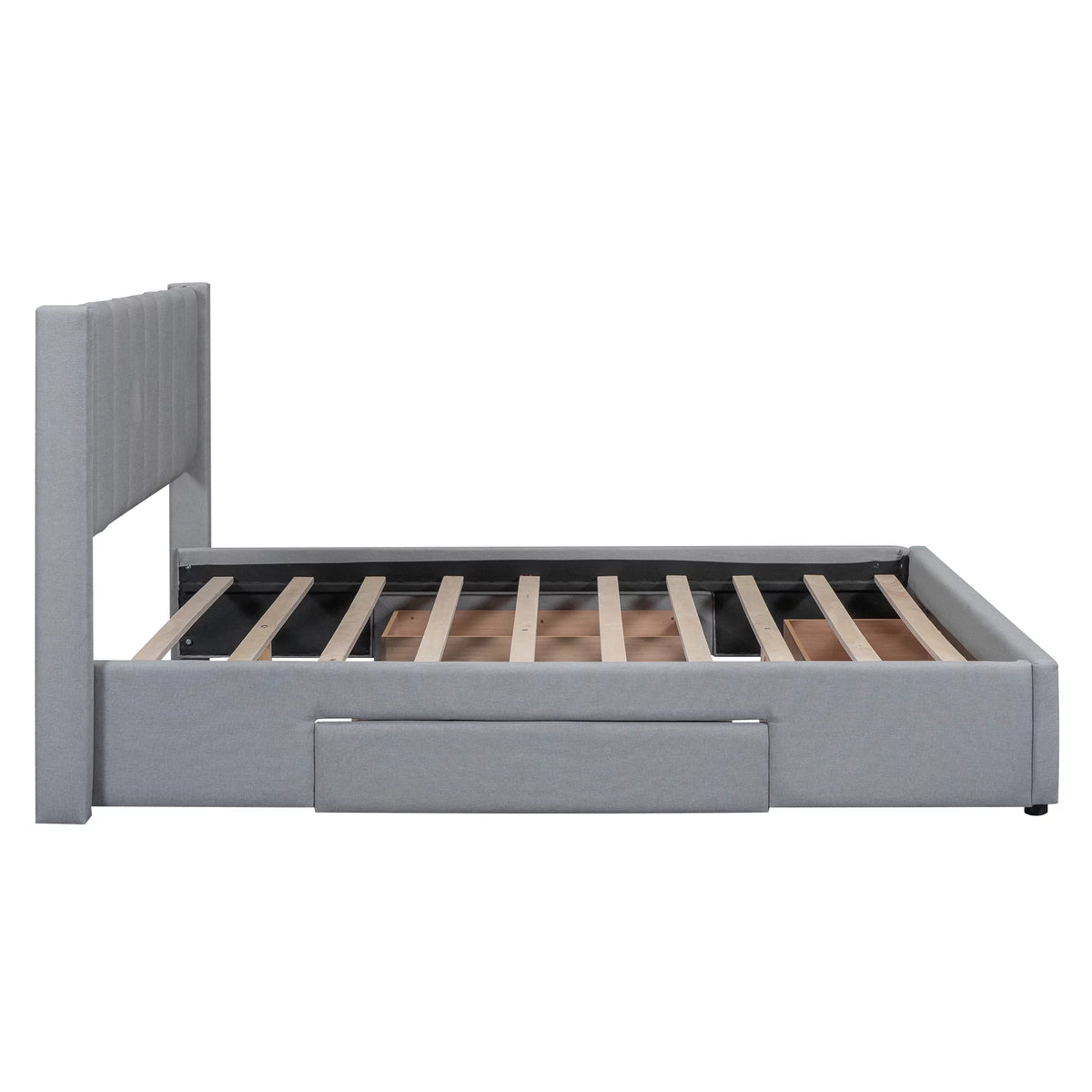 Queen Size Upholstery Platform Bed with Three Storage Drawers M655