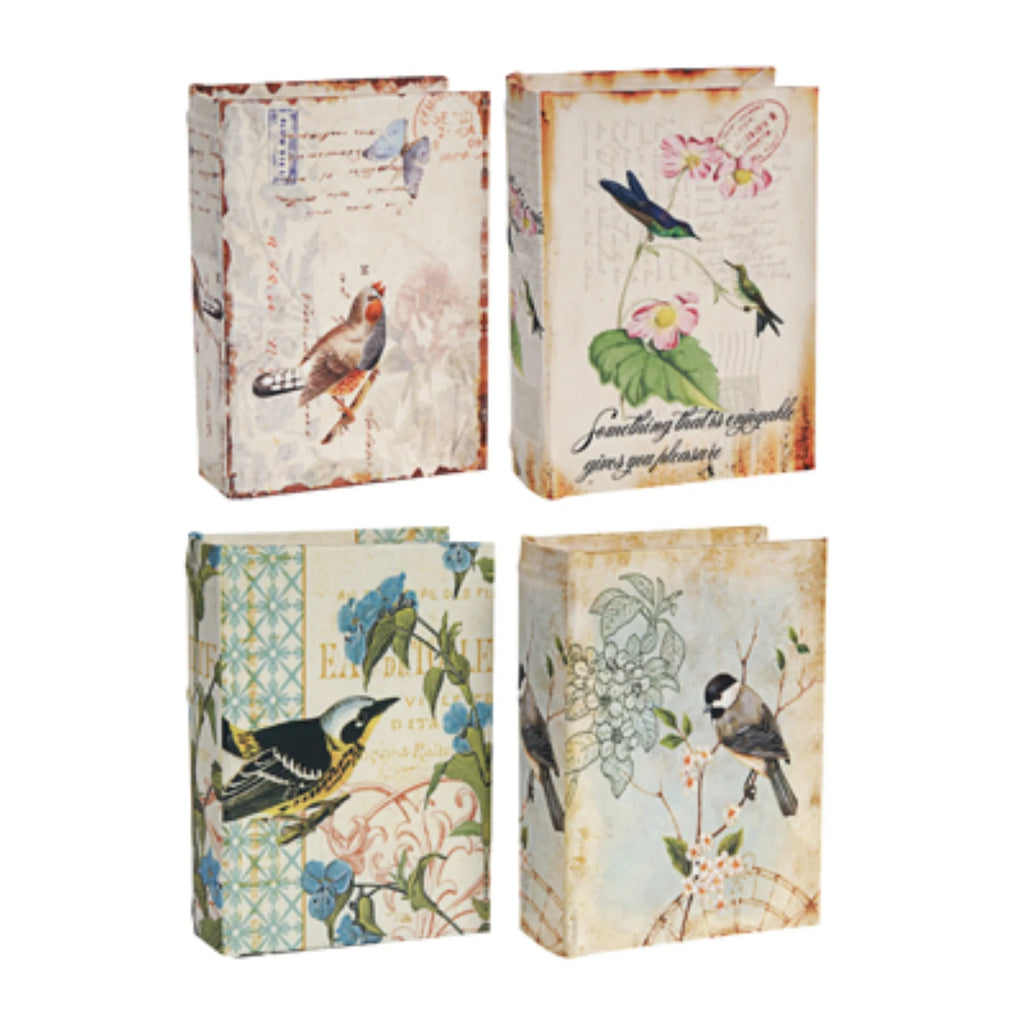 Floral Book Boxes 5.5" Green and Blue 4ct B28671