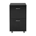Black Metal 2-Drawer Mobile File Cabinet Y38179