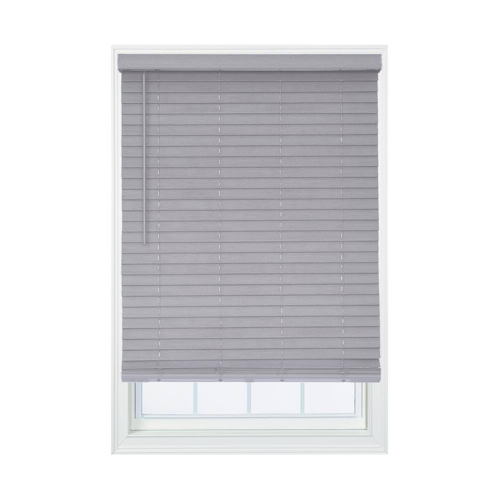 Gray Faux Wood Cordless Room Darkening Horizontal Blinds I252491