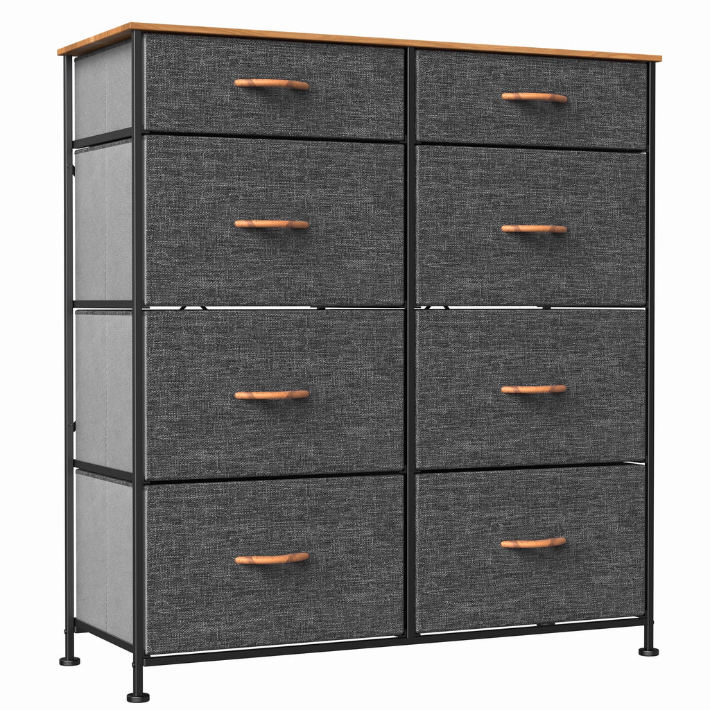Dark Gray 8 Fabric Drawer Storage Dresser B46298