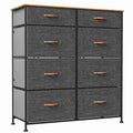 Dark Gray 8 Fabric Drawer Storage Dresser B46298