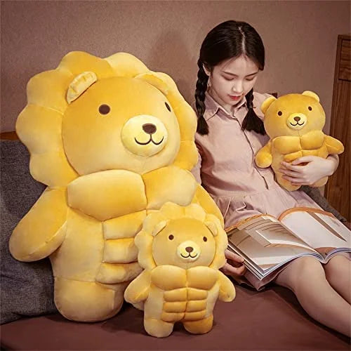 Cartoon Muscle Bear Plush Teddy Bear Large Doll, 27.5 inch T473