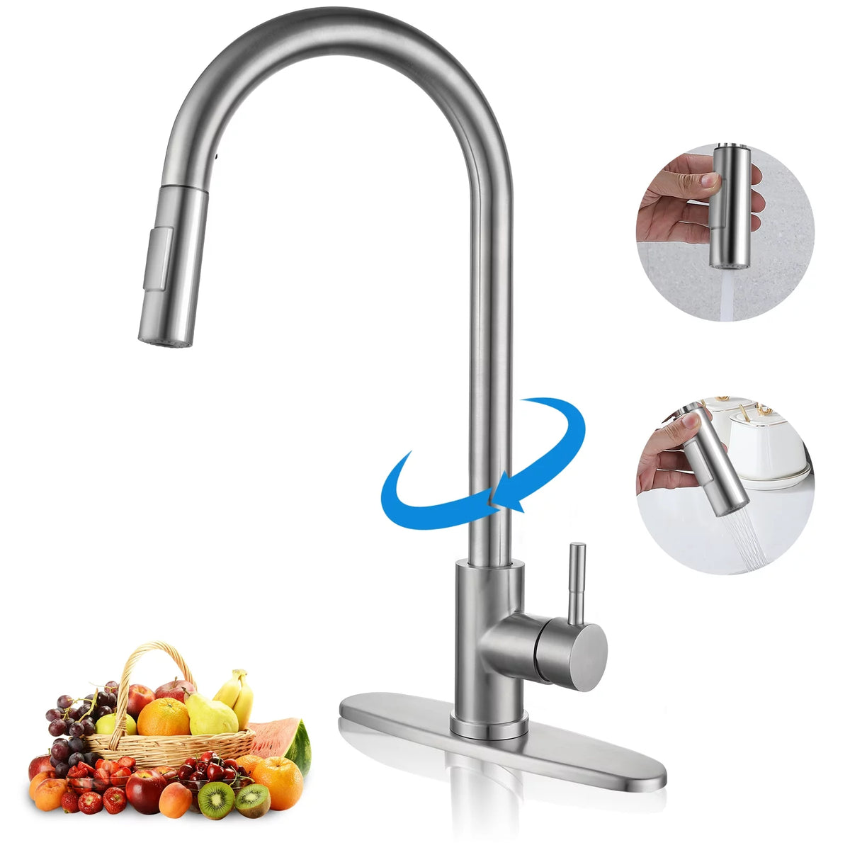 304 Stainless Steel Pull Down Kitchen Faucet G55435