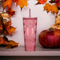 Pink Shimmer Shell Mermaid Scales Cold Cup Tumbler 24 oz J829