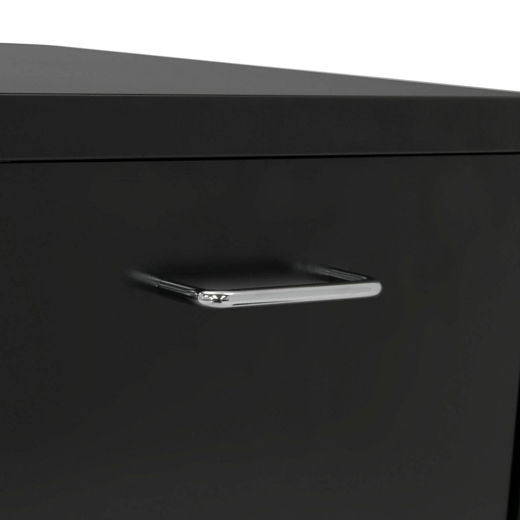 Black Metal 2-Drawer Mobile File Cabinet Y38179