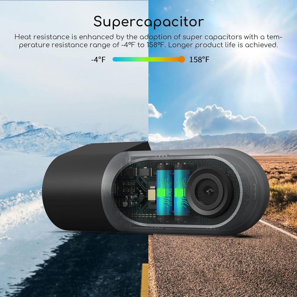 1080P FHD Dash Cam with Infrared Night Vision, Supercapacitor, Pack of 2 O185381