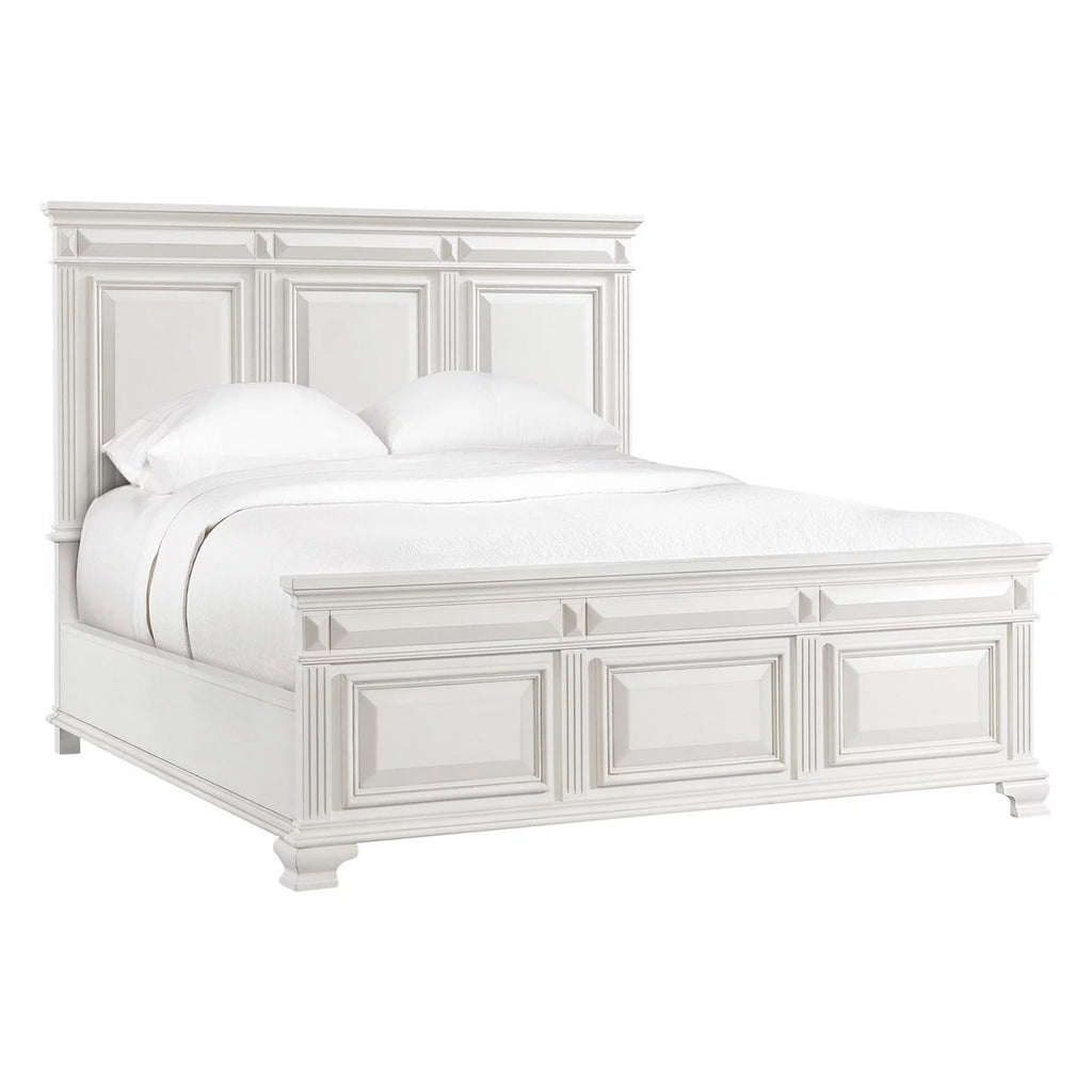 King Panel Bed in White J8403