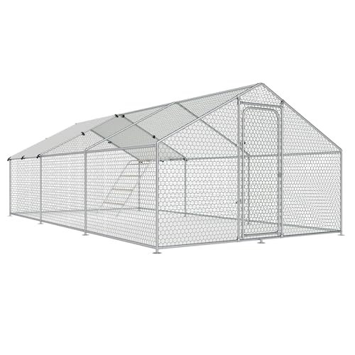 Large Metal Chicken Coop with Waterproof Cover M6942