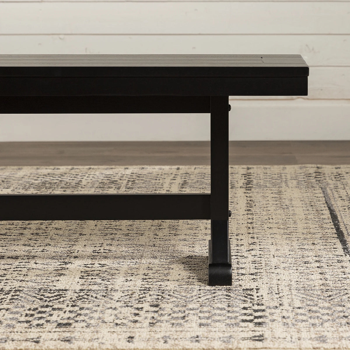 Antique Black Wood Bench E48673
