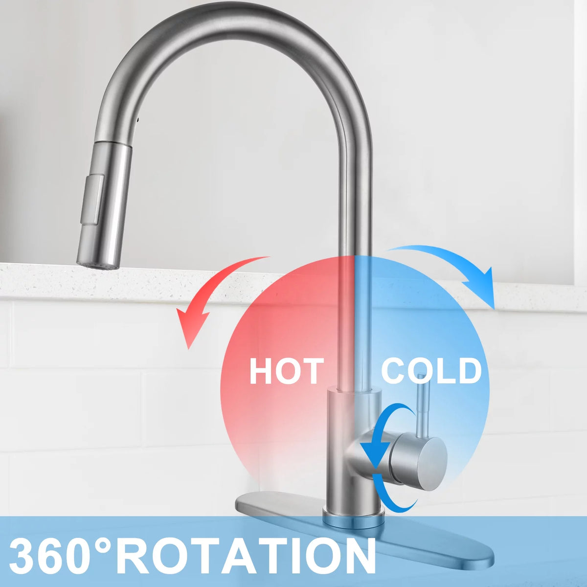 304 Stainless Steel Pull Down Kitchen Faucet G55435