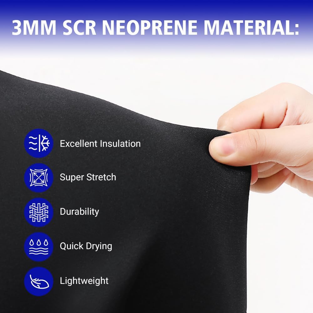 3mm Shorty Full Wetsuit Neoprene Dive Skin Front Back Zip Scuba Diving Suit X1256