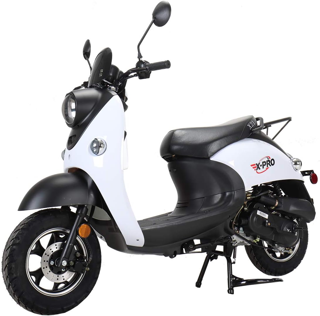 50cc Gas Moped Scooter (White, Non-Assembled) A317