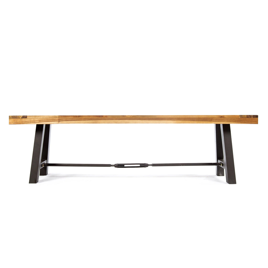 Acacia Wood Outdoor Dining Benches Set of 2 P643180