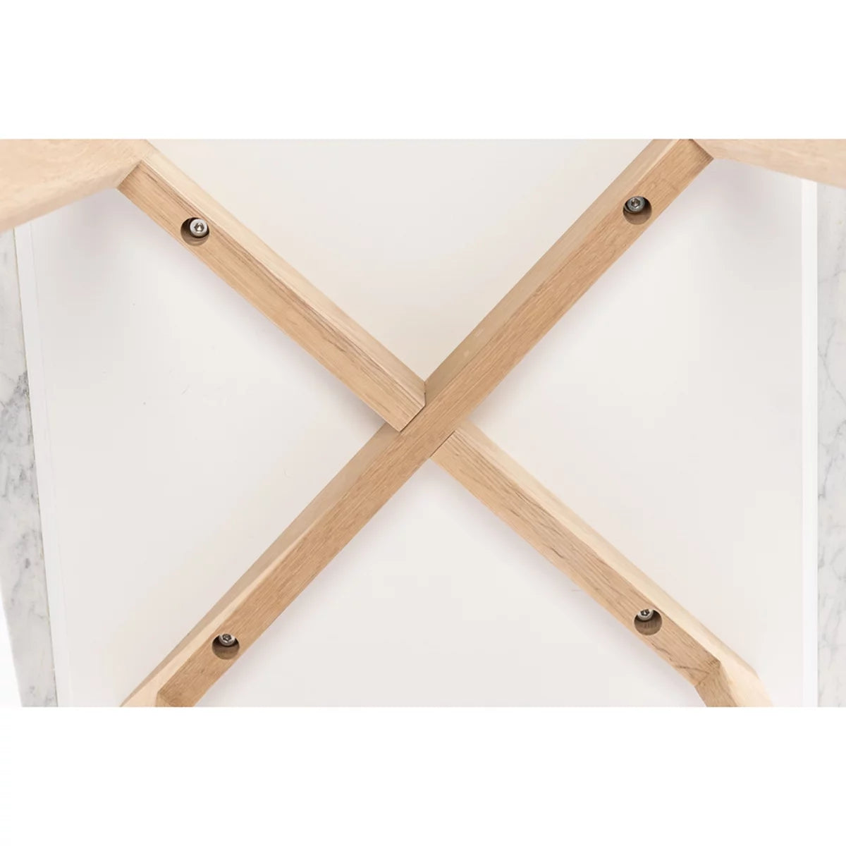 White and Beige Rectangular Marble Side Table X776093