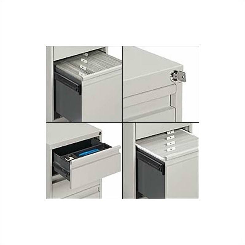 Light Grey 3 Drawer Vertical Metal File Cabinet H555
