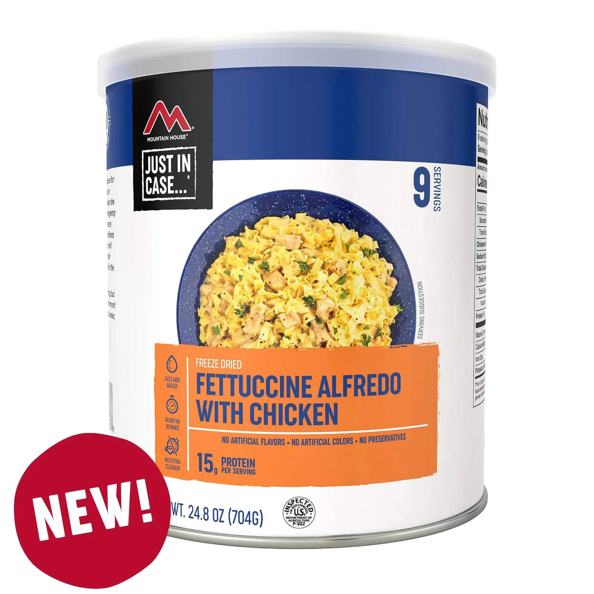 6 Cans Pack Freeze Dried Fettuccine Alfredo with Chicken #10 Can J288