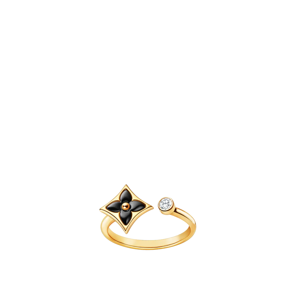 Yellow Gold Onyx Diamonds Ring S95477