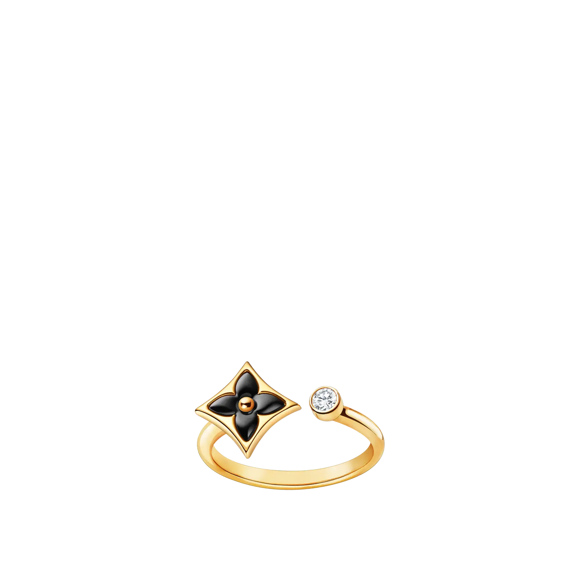 Yellow Gold Onyx Diamonds Ring S95477