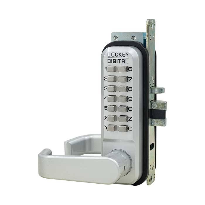Mechanical Keyless Narrow Stile Lever Handle Lock with Passage Function and Double Sided Combination A75356