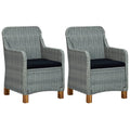Light Gray Poly Rattan Garden Chairs with Cushions 2 pcs S935813