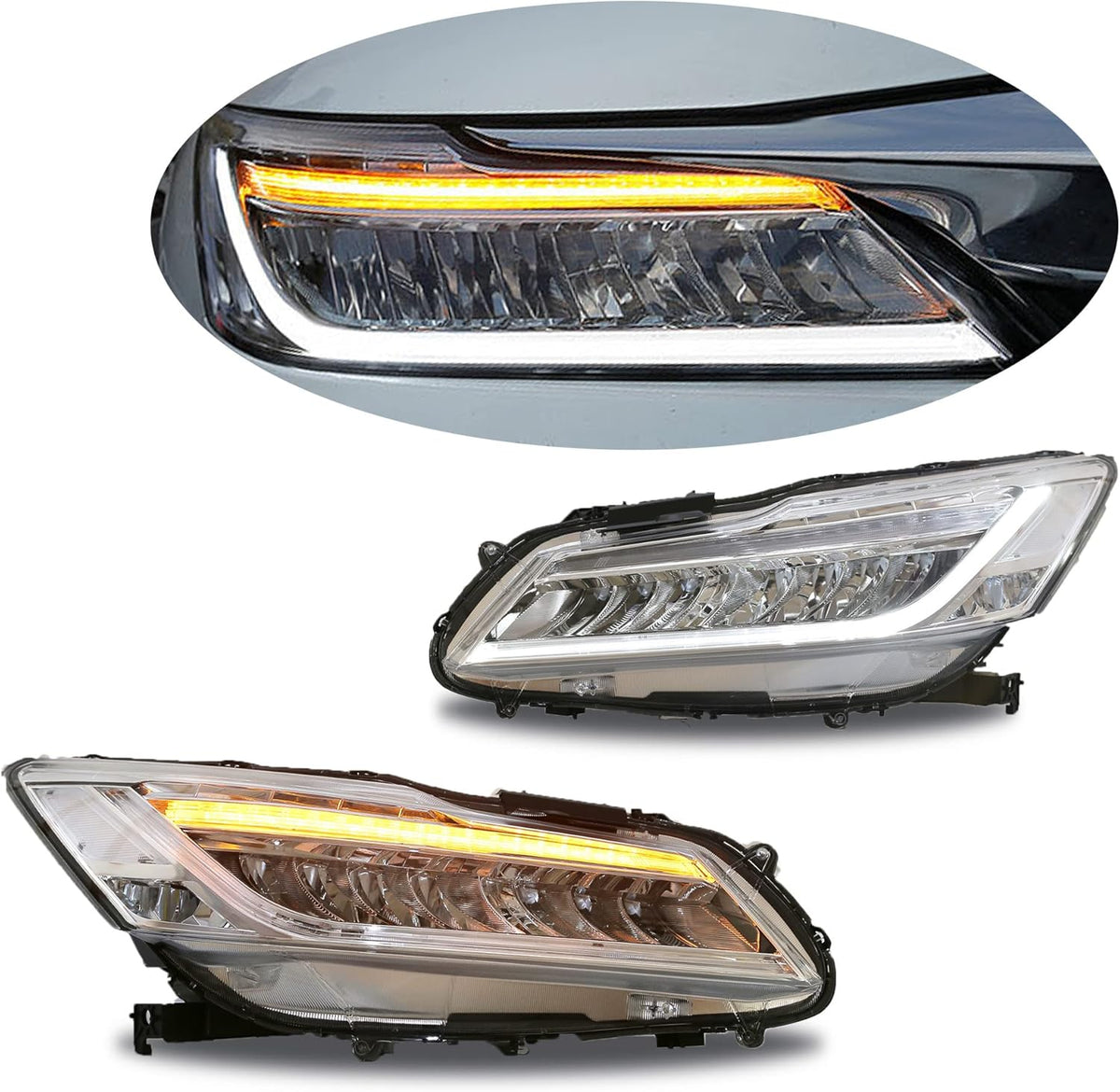 Front Projector DRL Headlights Assembly Set of 2 C75714