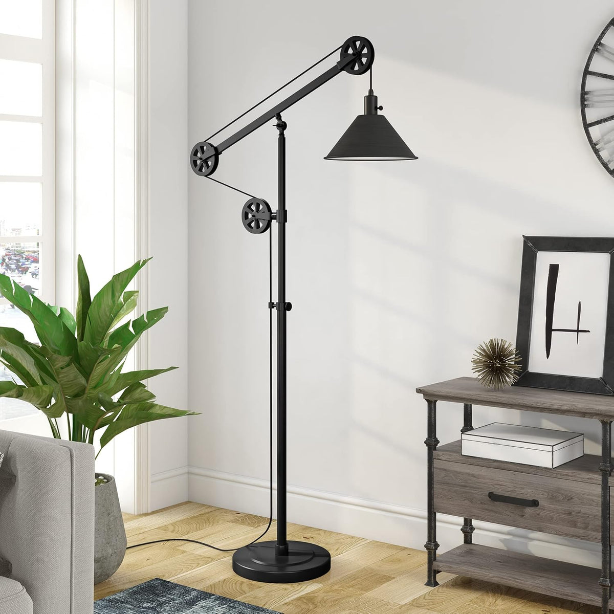 Aged Steel Floor Lamp Q689225