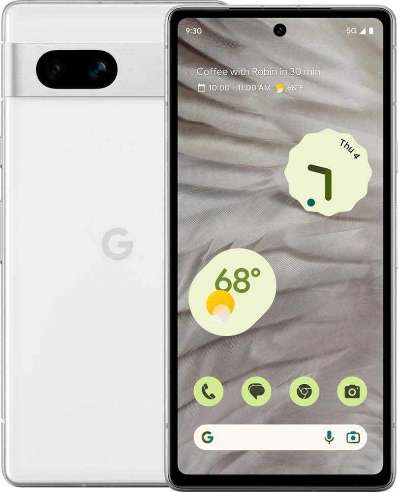 Unlocked Android Cell Phone with Wide Angle Lens and 24-Hour Battery - 128 GB - Snow B251255