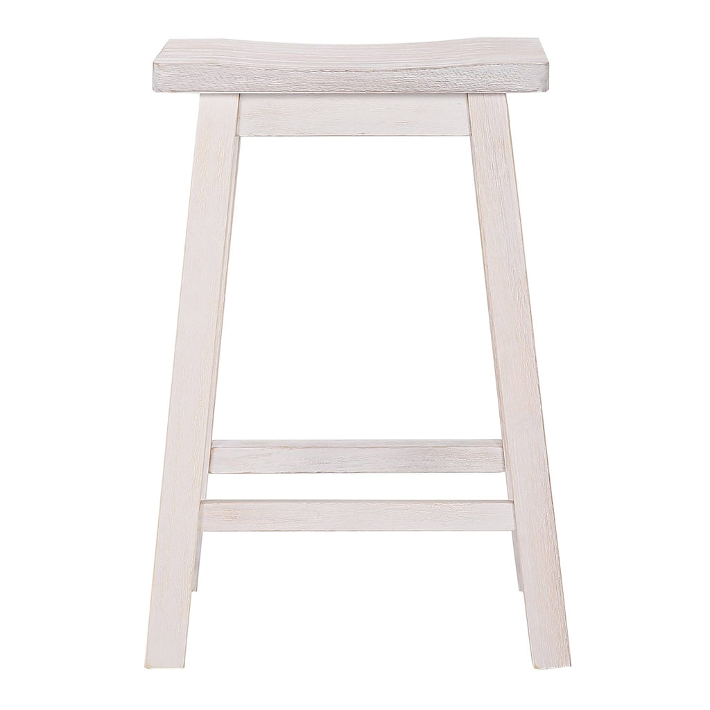 Solid Wood Saddle Bar Stool, Set of 2 - Open Gray K70188
