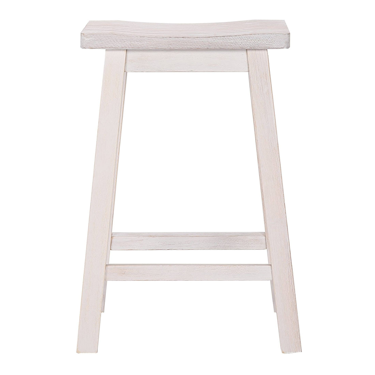 Solid Wood Saddle Bar Stool, Set of 2 - Open Gray K70188