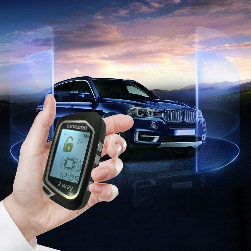 2 Way LCD Car Alarm Security System with Remote Start and Remote Key Control 1600 feet Range L235