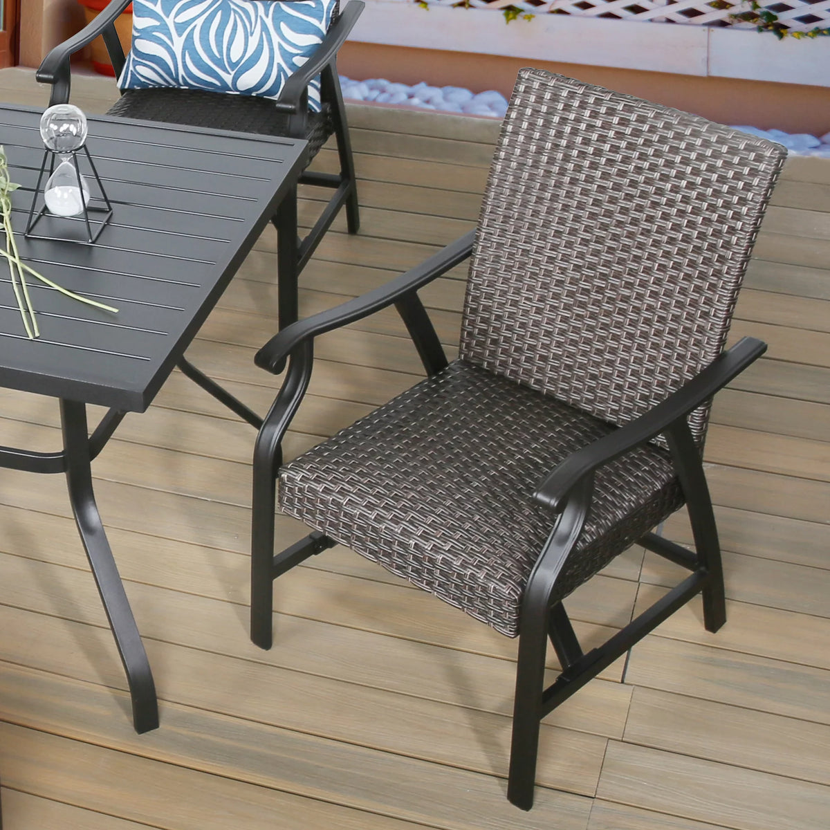 Rattan Patio Motion Rocking Chairs Set of 2 Y318577