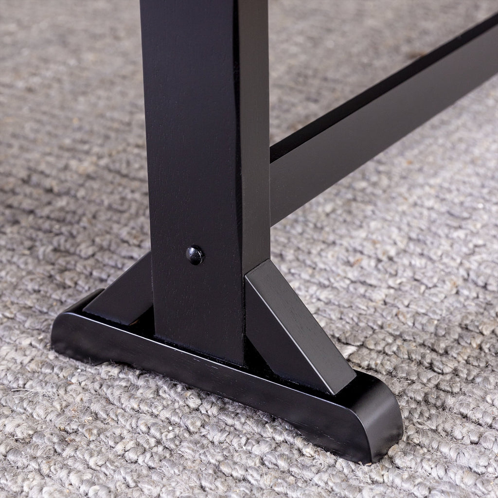 Antique Black Wood Bench E48673
