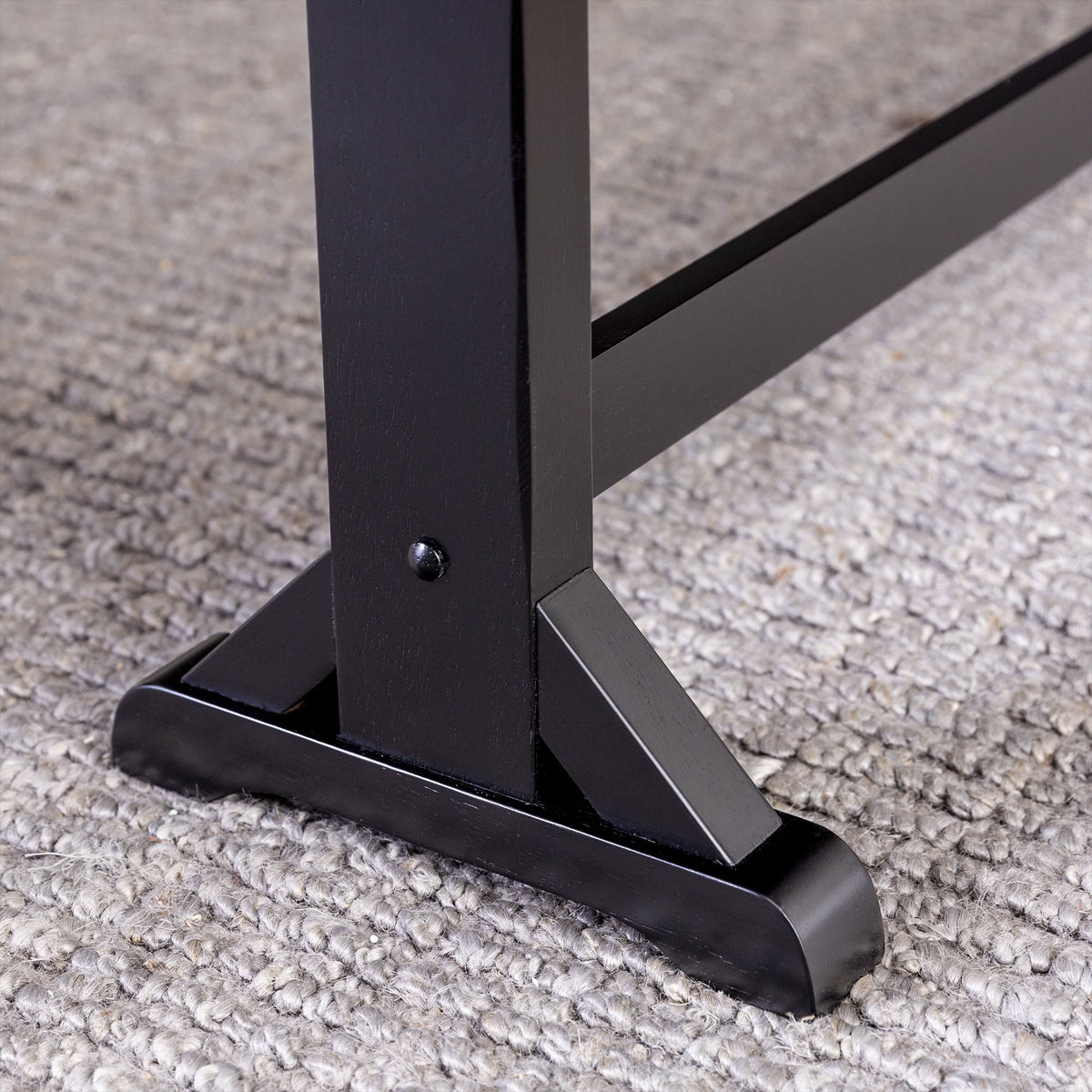 Antique Black Wood Bench E48673