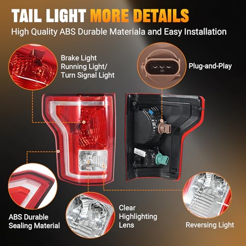 Tail Lights Assembly with Bulb and Harness W588