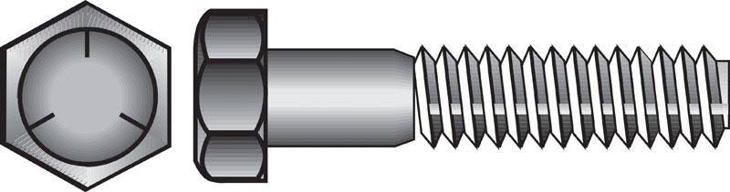 3/8 in. Dia. x 8 in. L Heat Treated Zinc Steel Hex Head Cap Screw 50 Pk Q608