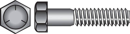 3/8 in. Dia. x 8 in. L Heat Treated Zinc Steel Hex Head Cap Screw 50 Pk Q608