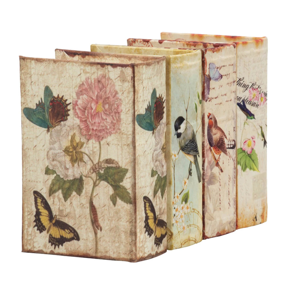 Floral Book Boxes 5.5" Green and Blue 4ct B28671
