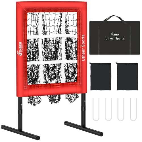9 Hole Adjustable Height Baseball Pitching Net A243