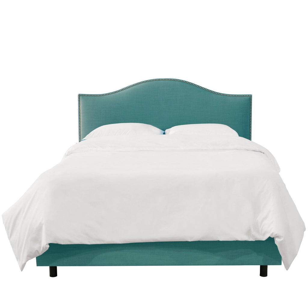Blue Nail-Buttoned Twin Bed Q376420