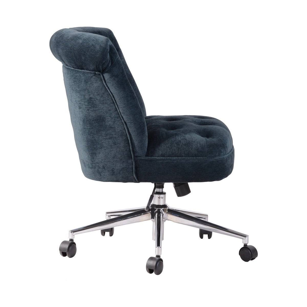 Blue Velvet Upholstered Task Chair L72752
